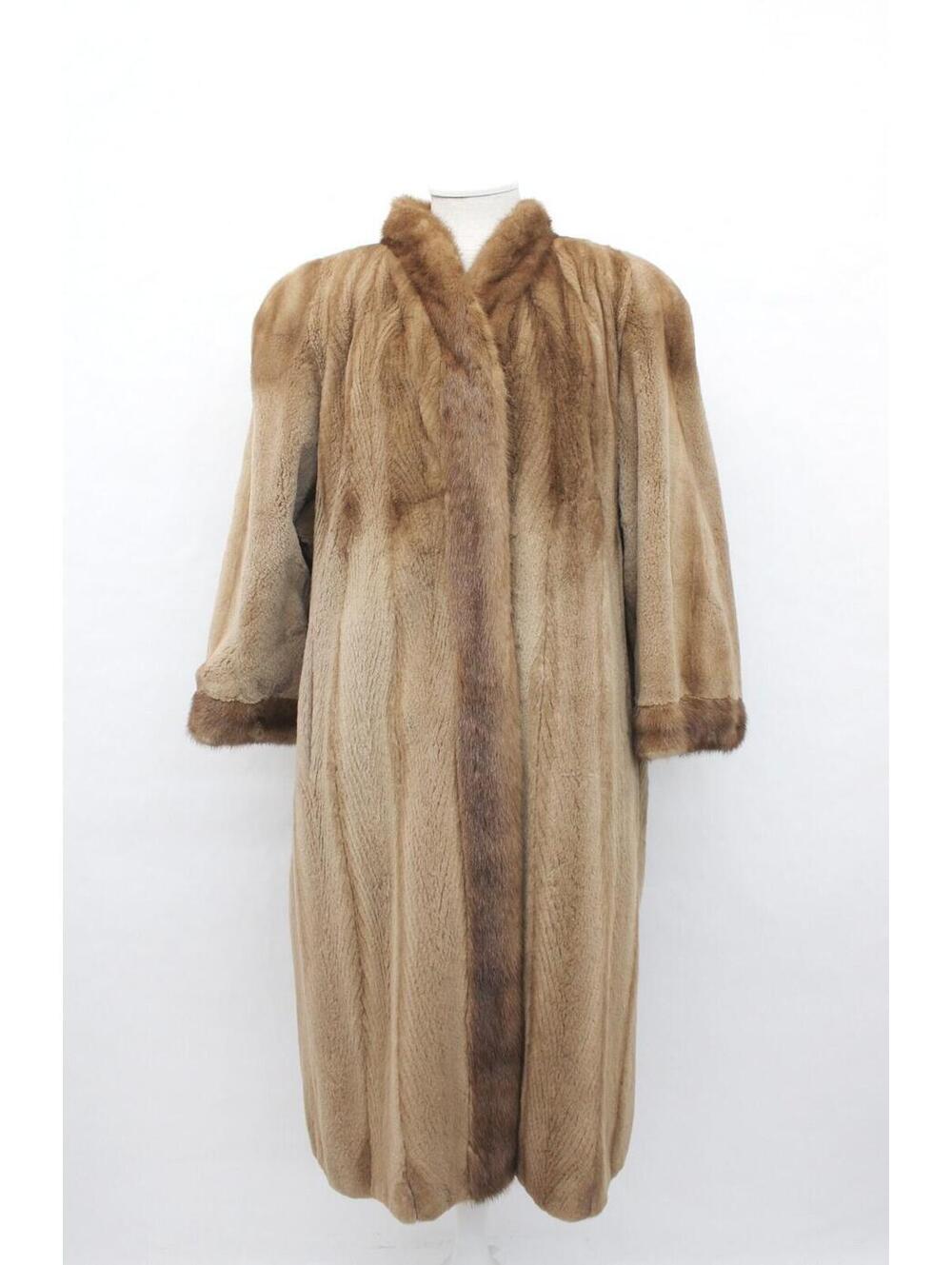 Excellent Sheared Pastel Mink Fur Reversible Coat Jacket Women Woman Size 14-16